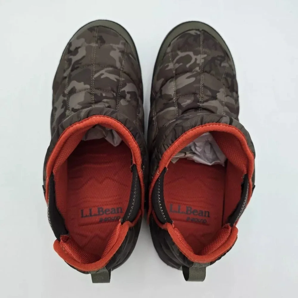 LL Bean Mountain Classic Quilted Ankle Boots II Men's Size 11 Loden Camo Slip On